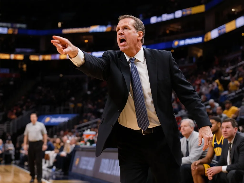 里克·卡莱尔在印第安纳步行者的赛场边指导